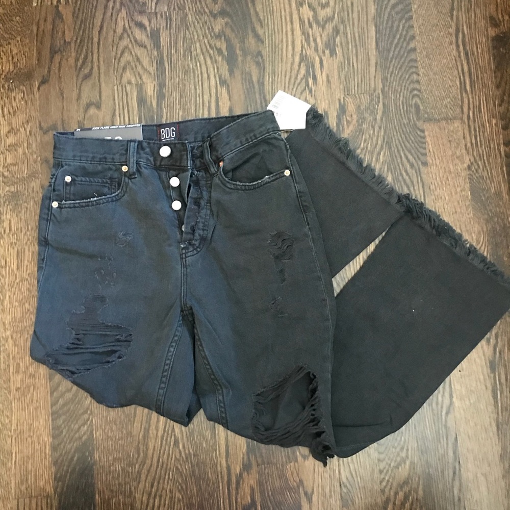 Urban Outfitters Black Rugged Jeans Size 24